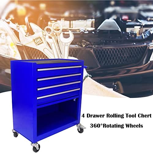 5-Drawer Rolling Tool Cart with Wheels, Black V51953