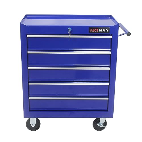 5-Drawer Rolling Tool Cart with Wheels, Black V51953
