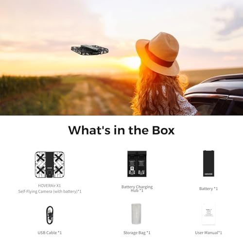 X1 Drone with Camera, Foldable Mini Drone, HDR Video Capture, Black L9453