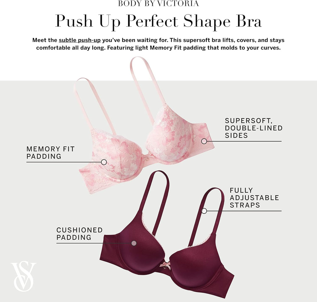 Victoria's Secret Perfect Shape Push Up Bra, Full Coverage, Black 36C H135