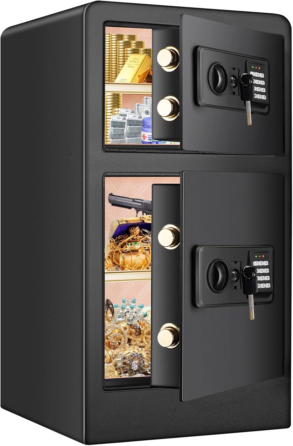3.6 Cubic Extra Large Fireproof Safe Box with Double Safe, 83 LB Heavy Duty Security Home Safe with Inner Cabinet Box, Anti-Theft Combination Lock Box for Money Jewelry Documents Valuables