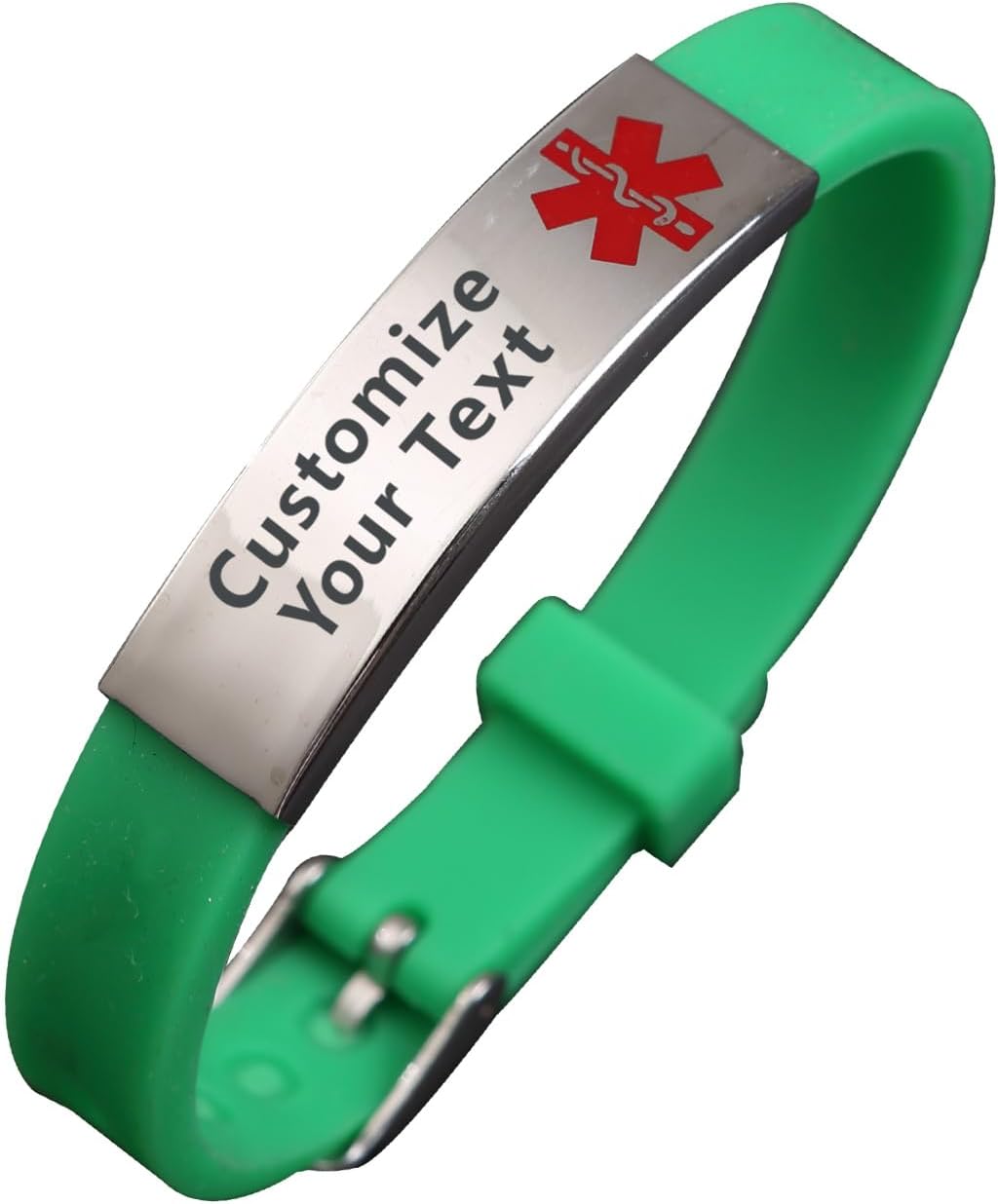 Medical Alert Bracelet Personalized Silicone Wristband with Free Engraving E2967