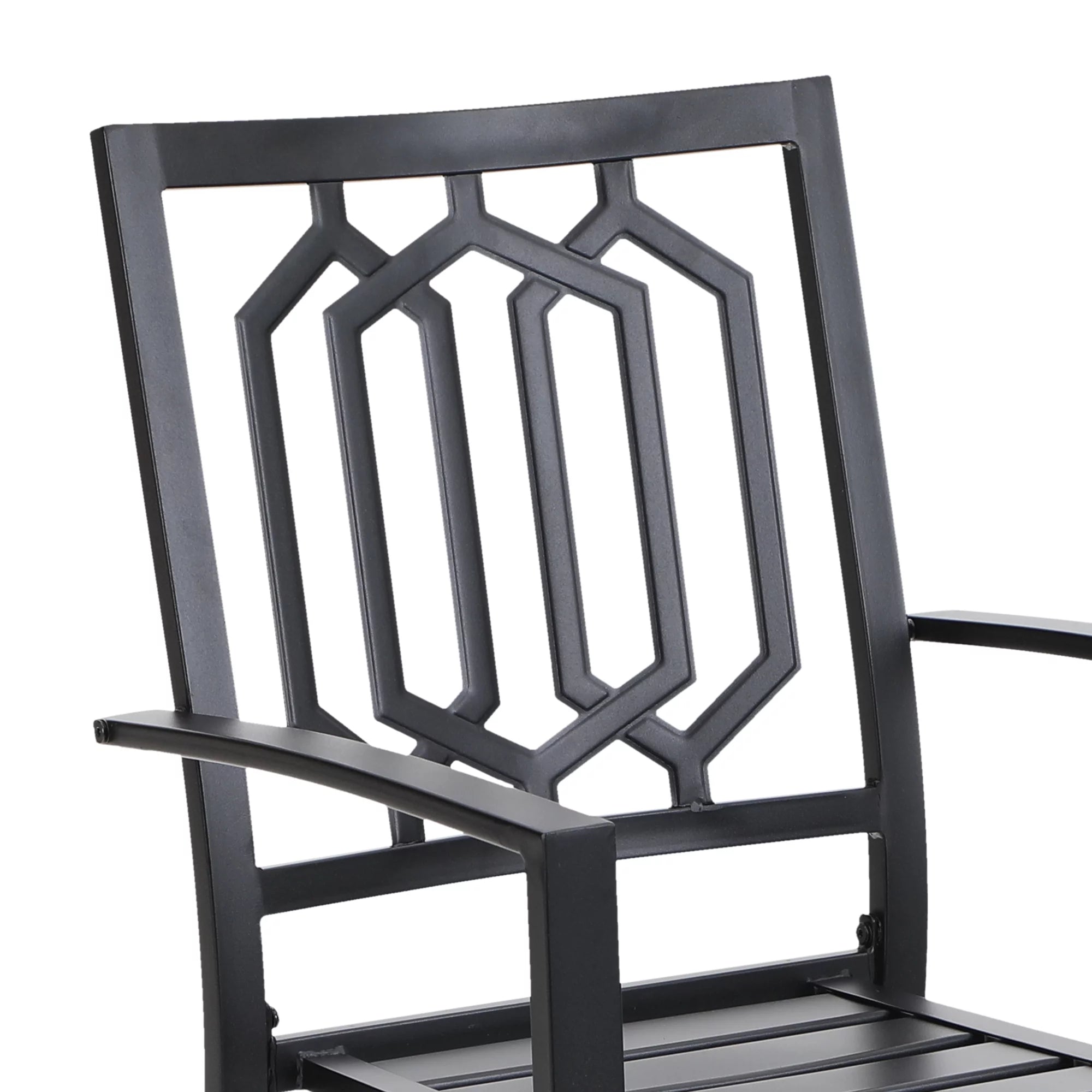 MF Studio 6-Piece Outdoor Patio Set with 10 FT Umbrella, Stacking Chairs & Square Dining Table D49515