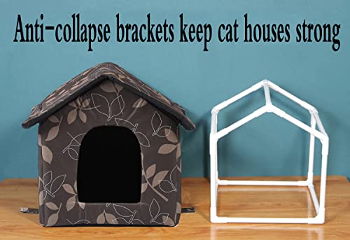 Outdoor Cat House Waterproof Shelter for Cats and Dogs, Brown W706