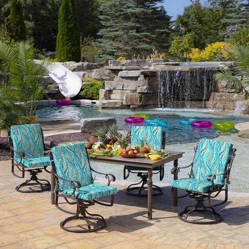 ARDEN Outdoor Dining Chair Cushion 20 x 20 in Weather-Proof Fade Resistant Sapphire Blue J523