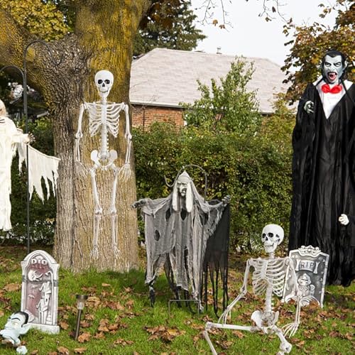 5.4 ft Posable Halloween Skeleton Decoration with Movable Joints L910930