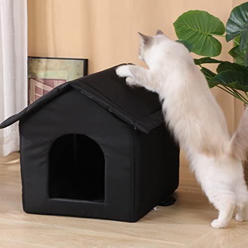 Outdoor Cat House Waterproof Shelter for Cats and Dogs, Brown W706