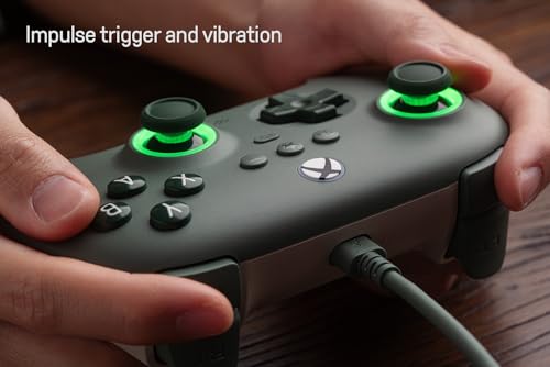 8Bitdo Ultimate C Wired Controller with Hall Effect Joysticks and RGB Lighting for Xbox Series X|S, Xbox One, Windows 10/11 - Dark Green D55426