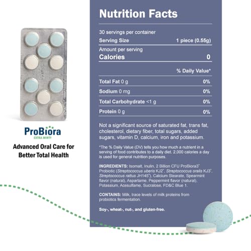 ProBiora Oral Probiotics for Teeth and Gums, 30 Mint Tablets Y12323