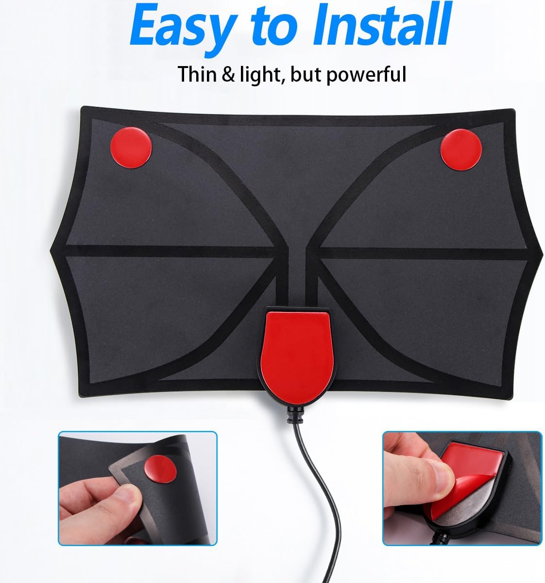 Indoor TV Antenna for Smart TV with Amplifier and 16ft Coax Cable I605