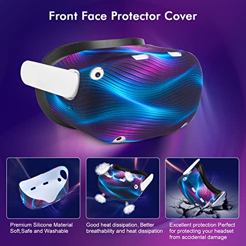 Relohas VR Accessories for Meta Quest 2, Silicone Set with Controller Grips and Face Cover M562331