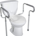 HEALTHLINE Toilet Safety Frame Rails Adjustable, Bathroom Grab Bar Toilet Frame Safety Rails with Padded Handrails, Toilet Support Rails for Seniors, Disabled, Elderly, Bariatric Toilet Rails 300 Lbs