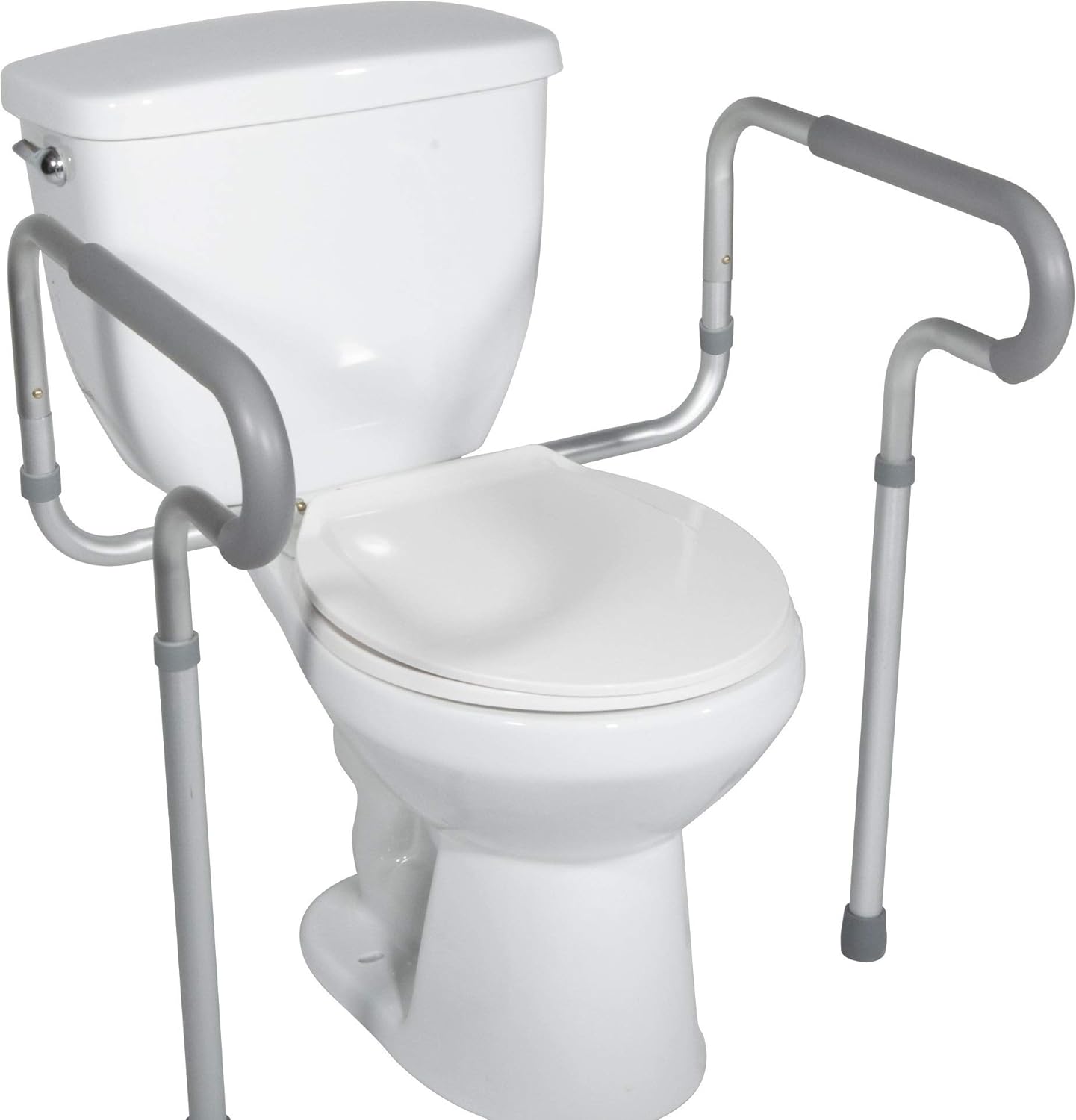 HEALTHLINE Toilet Safety Frame Rails Adjustable, Bathroom Grab Bar Toilet Frame Safety Rails with Padded Handrails, Toilet Support Rails for Seniors, Disabled, Elderly, Bariatric Toilet Rails 300 Lbs
