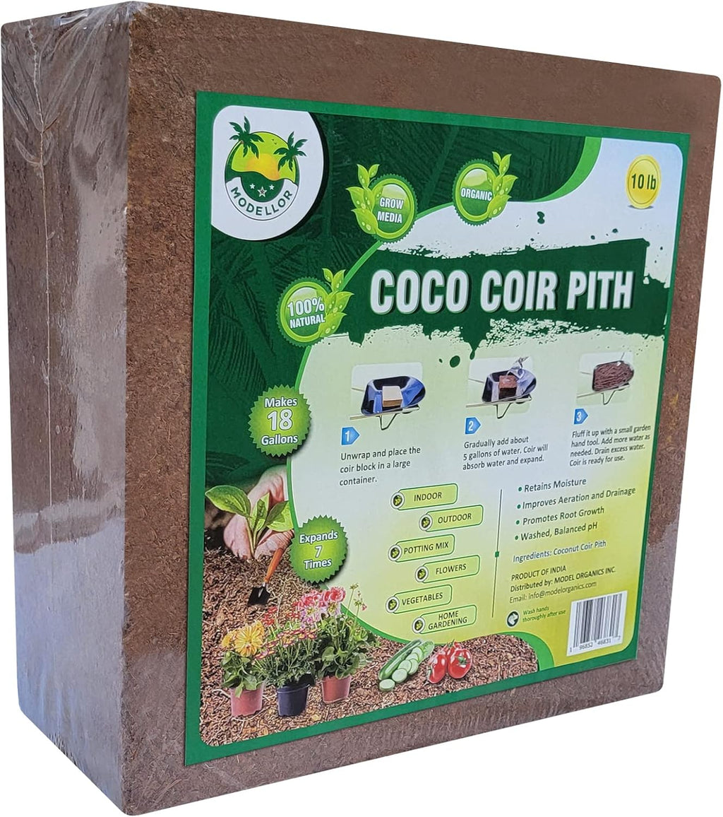Coco Coir Brick 10 lb. Organic pH Balanced for Gardening T7598