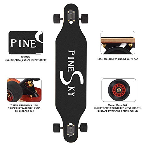 41 Inch Maple Longboard Skateboard Complete Cruiser with T-Tool N28123