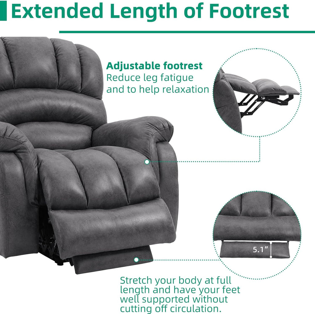 VIVIJASON Power Lift Recliner Chair with Heat & Massage for Elderly, Gray T499