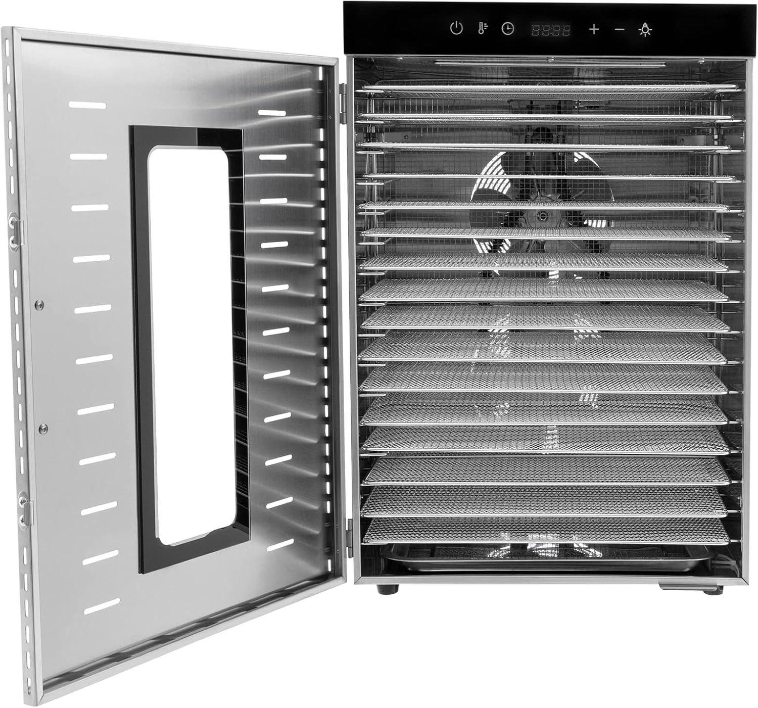16 Tray Stainless Steel Food Dehydrator with Adjustable Temperature and Timer Q37753