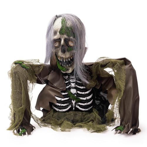 Animatronic Zombie Groundbreaker Halloween Decoration with Light and Sound J101875