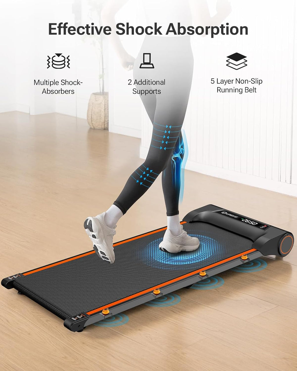 UREVO Under Desk Treadmill 2.25HP Walking Pad for Home Office E9061