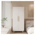 Armoire Wardrobe Closet 4-Door Storage Pantry Cabinet Modern Wood Closet with 2 Drawers, 2 Adjustable Shelves,Storage