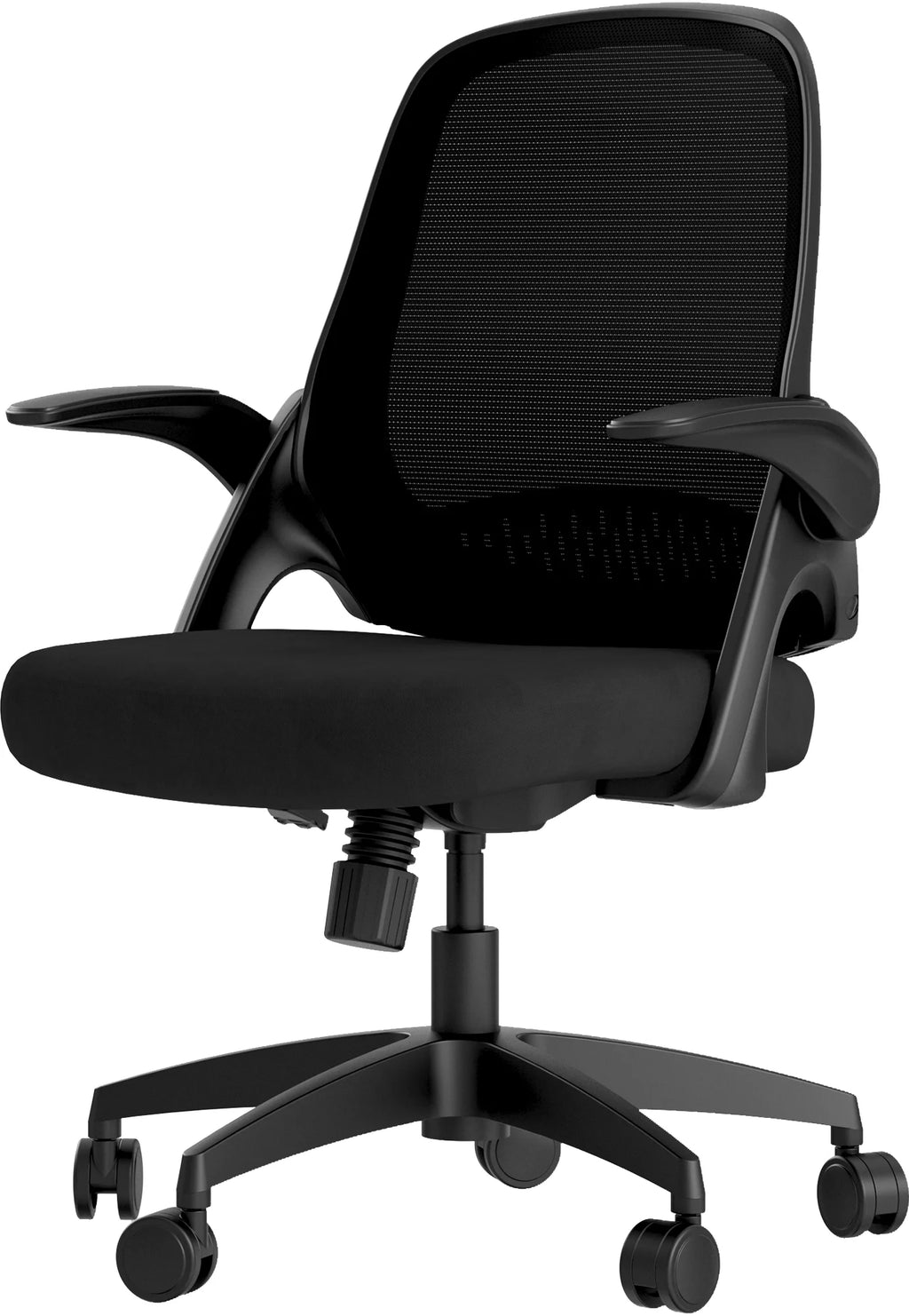 Hbada Office Task Desk Chair with Flip-up Arms and Adjustable Height, Black M65125