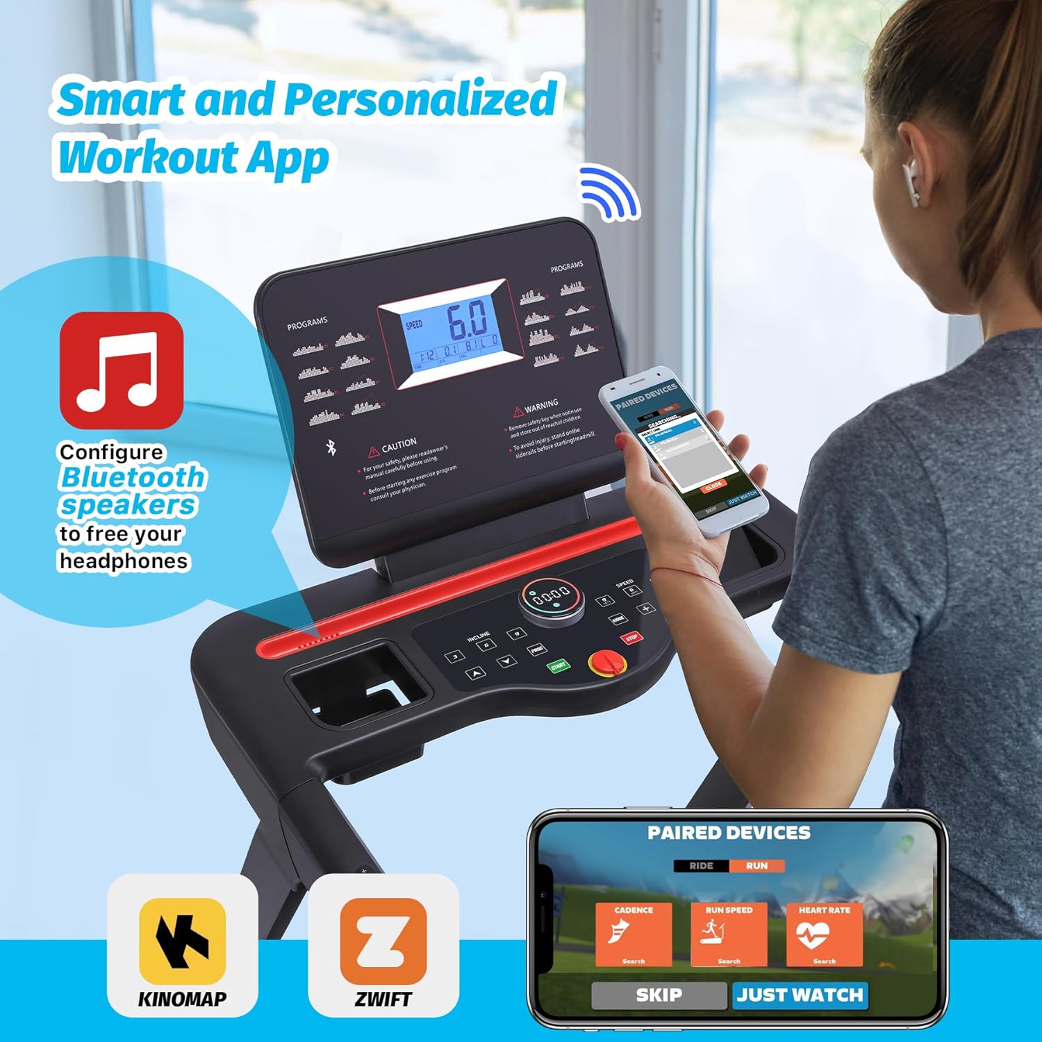 Folding Treadmill with Auto Incline and Heart Sensor N858455