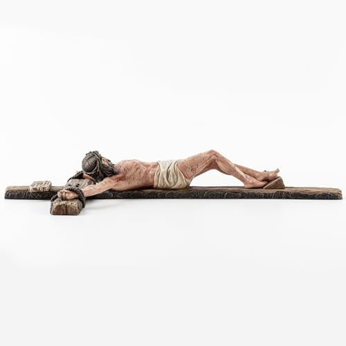 DevotedWalls 14" Hand Painted Catholic Crucifix for Wall V21624