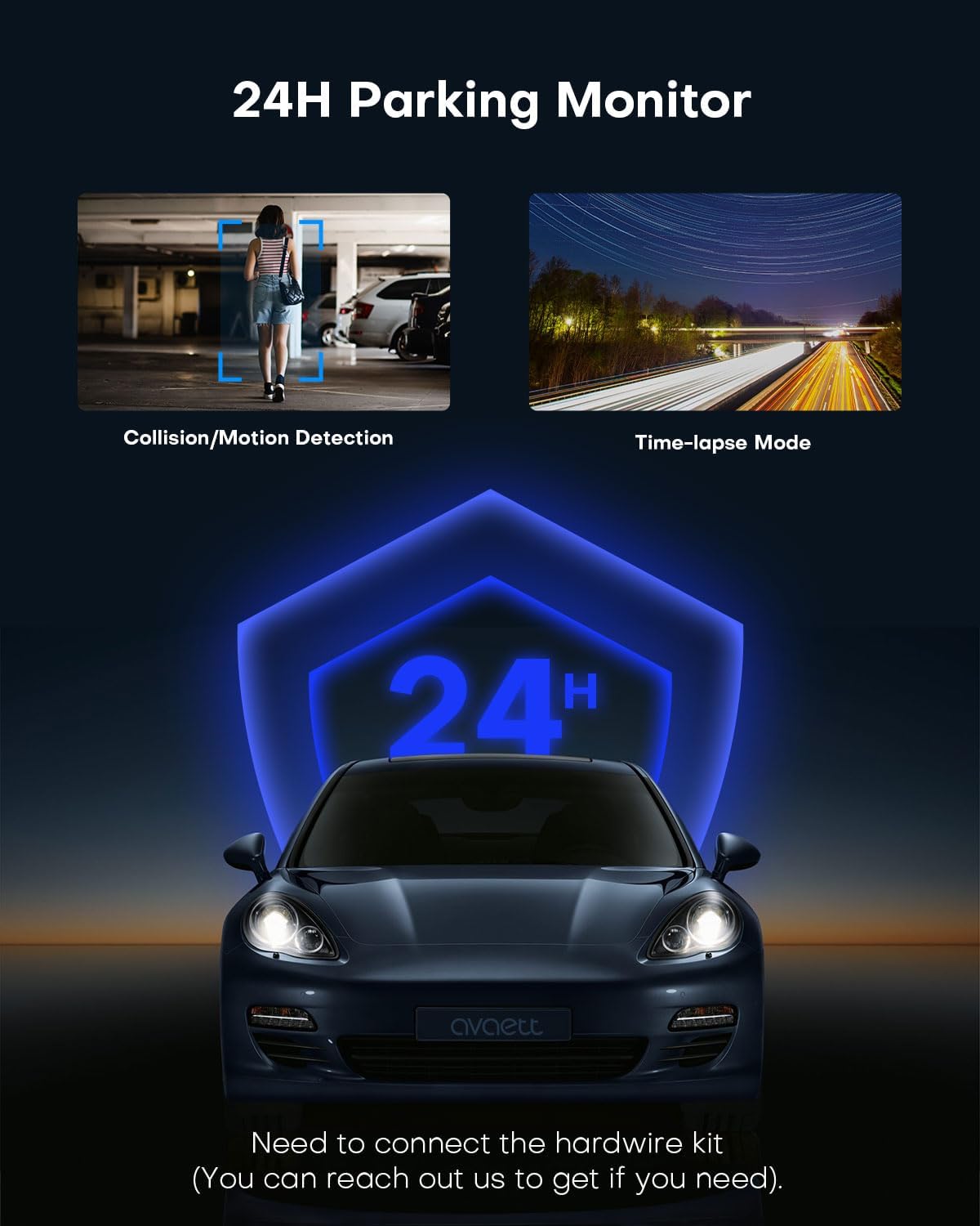 Avaett D60 Dual 2.5K Dash Cam Front and Inside with WiFi GPS Q77973