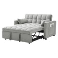 Homtique Pull Out Sleeper Sofa Bed, 55" Tufted Velvet Convertible Loveseat Futon Sofa with 3 in 1 Pullout Bed, Adjustable Backrest w/Lumbar Pillows Side Pockets for Living Room, Bedroom,Black