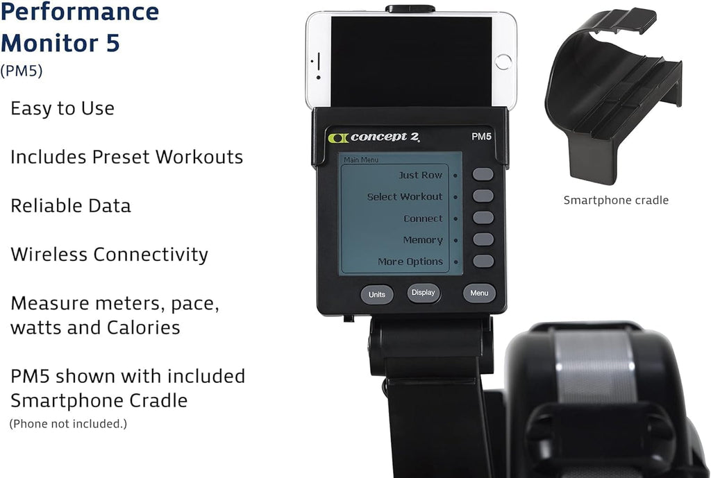 Concept2 Model D Indoor Rowing Machine with PM5, Tall Legs and Polar H10 HRM Y821