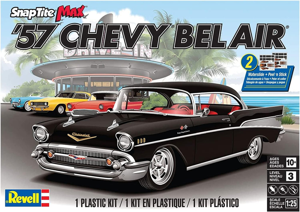 Revell ’57 Chevy Bel Air Model Car Kit 1:25 Scale SnapTite Max D374897