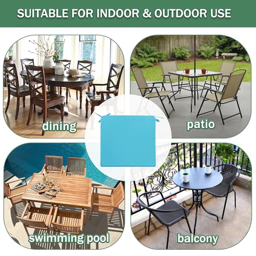 Outdoor Chair Cushions Set of 4, Waterproof Patio Seat Cushions with Ties, Black A5741