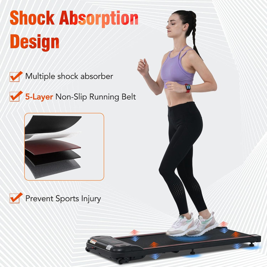 2-in-1 Walking Pad Treadmill with Bluetooth Speaker & LED Display for Home Office D8545