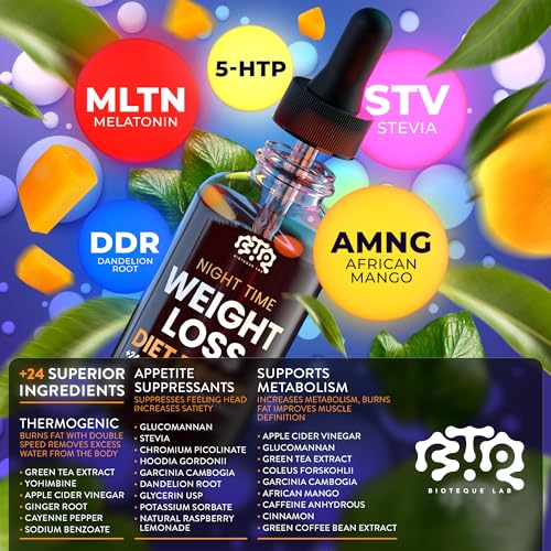 Night Time Weight Loss Diet Drops - Appetite Control, Fat Burner P6189