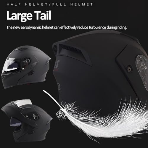 Bluetooth Modular Motorcycle Helmet DOT Approved Full Face Flip Up P49472