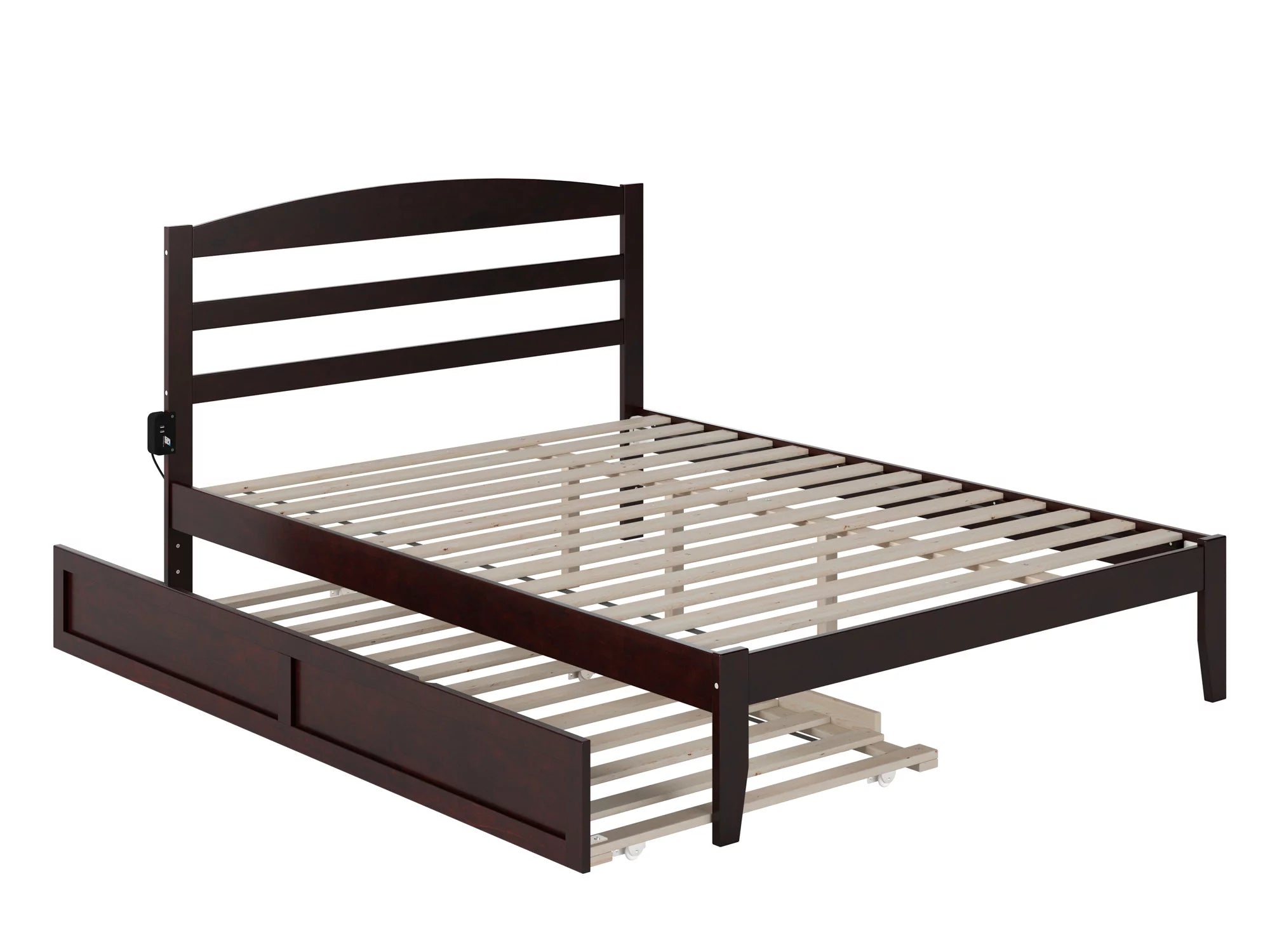 AFI Warren 14" Queen Wood Platform Bed Frame with Trundle, Espresso L43942