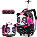 Rolling Backpack for Girls Kids Backpack with Wheels Roller Backpack with Wheels Set for Elementary Students Carry on Luggage Bookbag with Roller