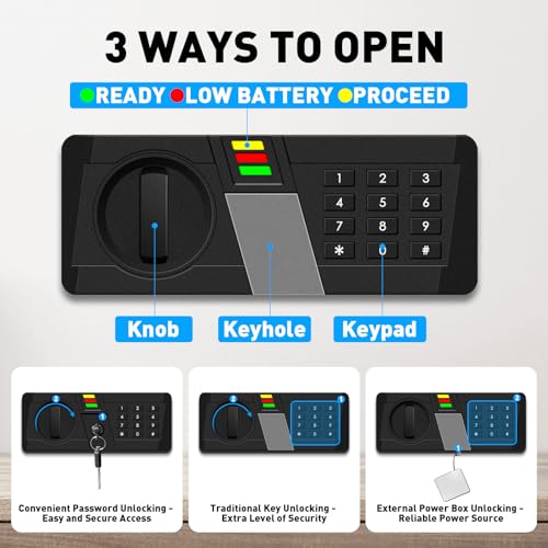 TOTOY 1.2 Cu Ft Electronic Keypad Security Safe with Sensor Light L285