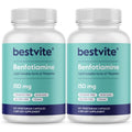 BESTVITE Benfotiamine 150mg (240 Vegetarian Capsules) (120x2) - No Stearates - No Silicon Dioxide - Vegan - Non GMO - Gluten Free