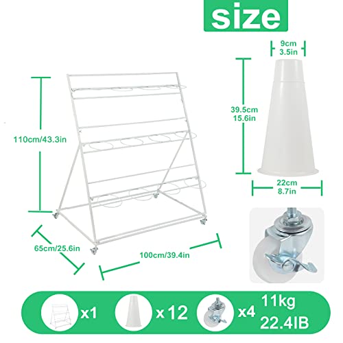 3 Layer Metal Flower Display Stand with White Buckets J638089