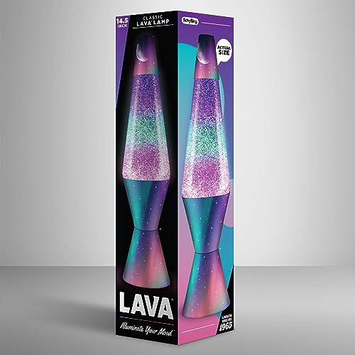 Lava® Lamp 14.5" Polar Glimmer Motion Light, Silver Glitter, Multicolor Base A86512