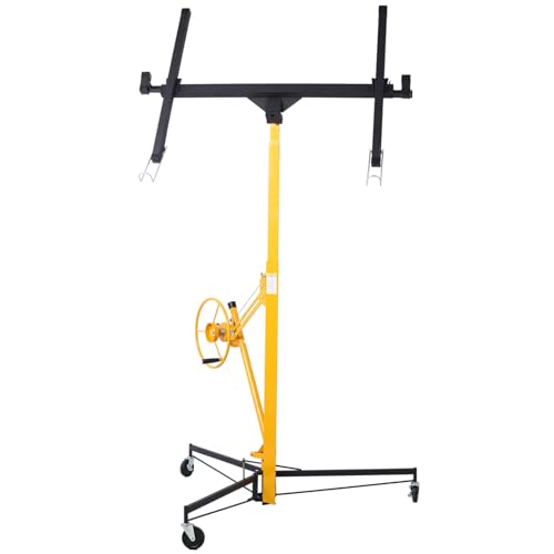 Model 2024 Drywall Lift Panel Hoist, 360° Adjustable, 150LBS Heavy Duty, Black+Yellow C8628