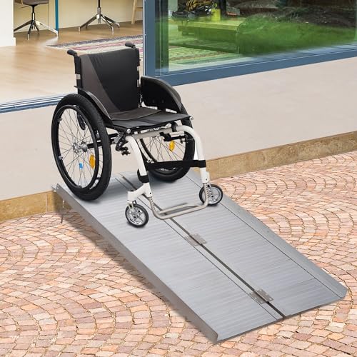 HOMCOM 6FT Foldable Aluminum Wheelchair Ramp, 600lbs Capacity M1387