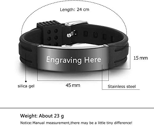 Personalized Medical Alert Silicone ID Bracelets Adjustable Waterproof S329367
