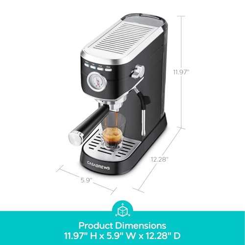 CASABREWS CM5418 Espresso Machine 20 Bar, Compact Espresso Maker with Milk Frother, Stainless Steel, Silver K680