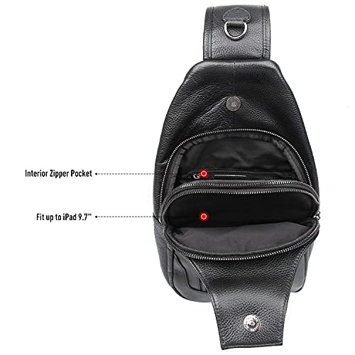 Polare Cowhide Leather Waterproof Sling Crossbody Bag for Men J51434