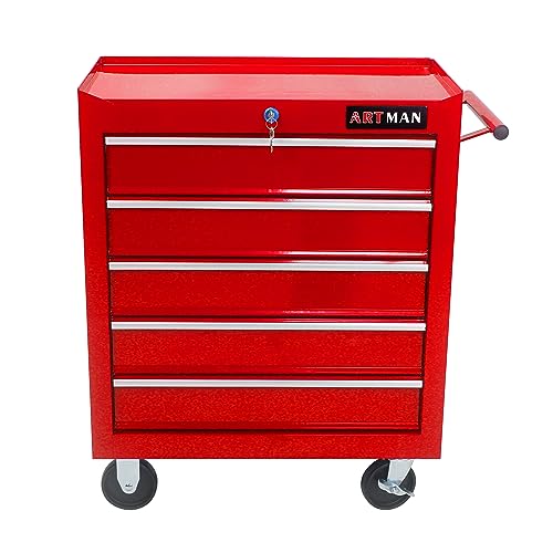 5-Drawer Rolling Tool Cart with Wheels, Black V51953