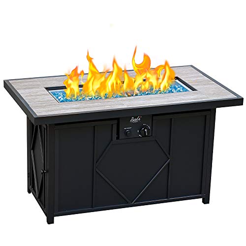 BALI OUTDOORS 50000 BTU Propane Fire Pit Table with Lid, 28 inch, Black Y709007