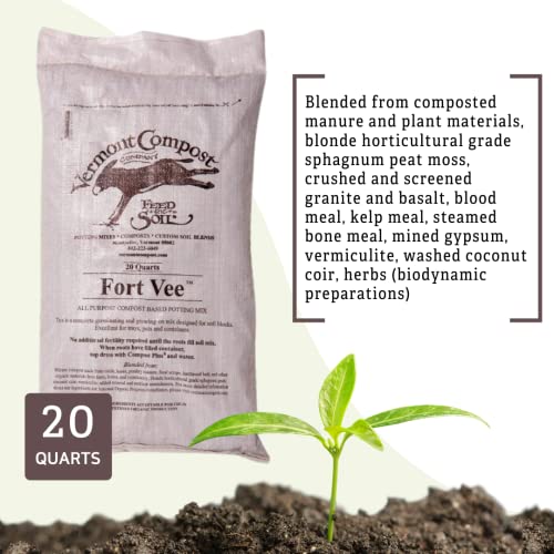 Fort Vee Organic Potting Soil Mix for Indoor & Outdoor Plants, 20 Quarts K958199