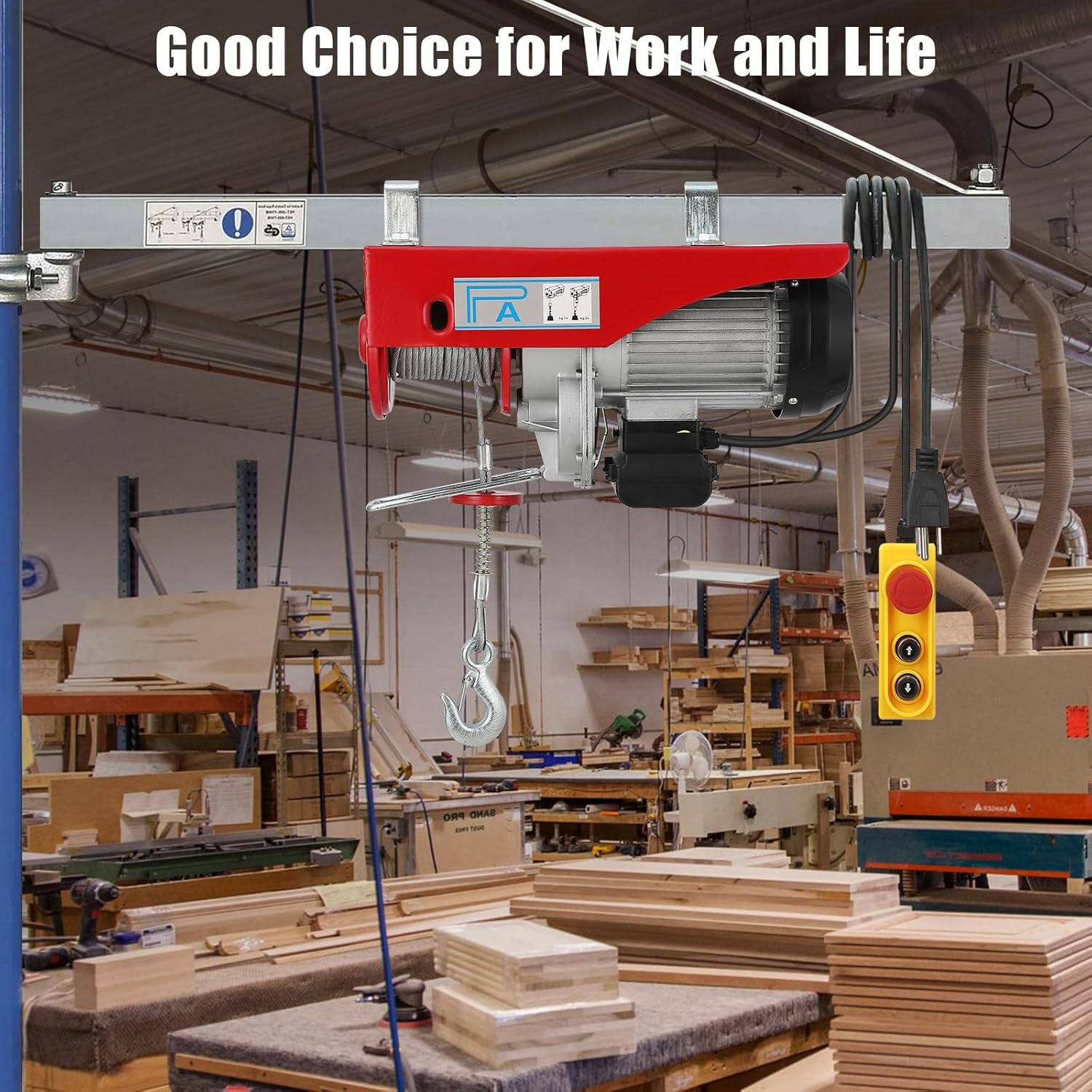 TROPOW Electric Hoist 1760lbs 39FT Single Cable, Steel Wire Winch X8099
